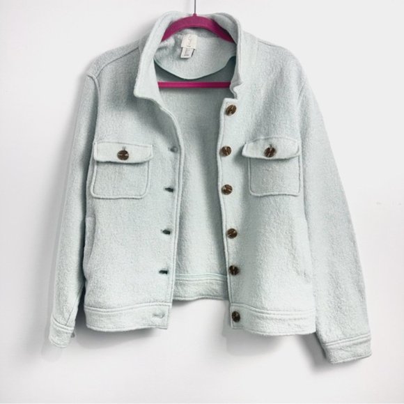 Joie Wool Blend Cropped Shacket Sz Large - Picture 2 of 6